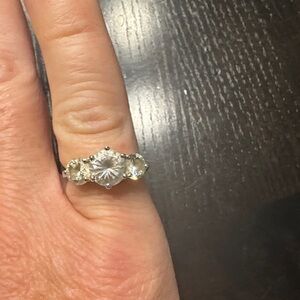 Elegant Silver Three-Stone Ring